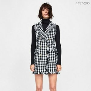 ZARA black/white Tweed Dress